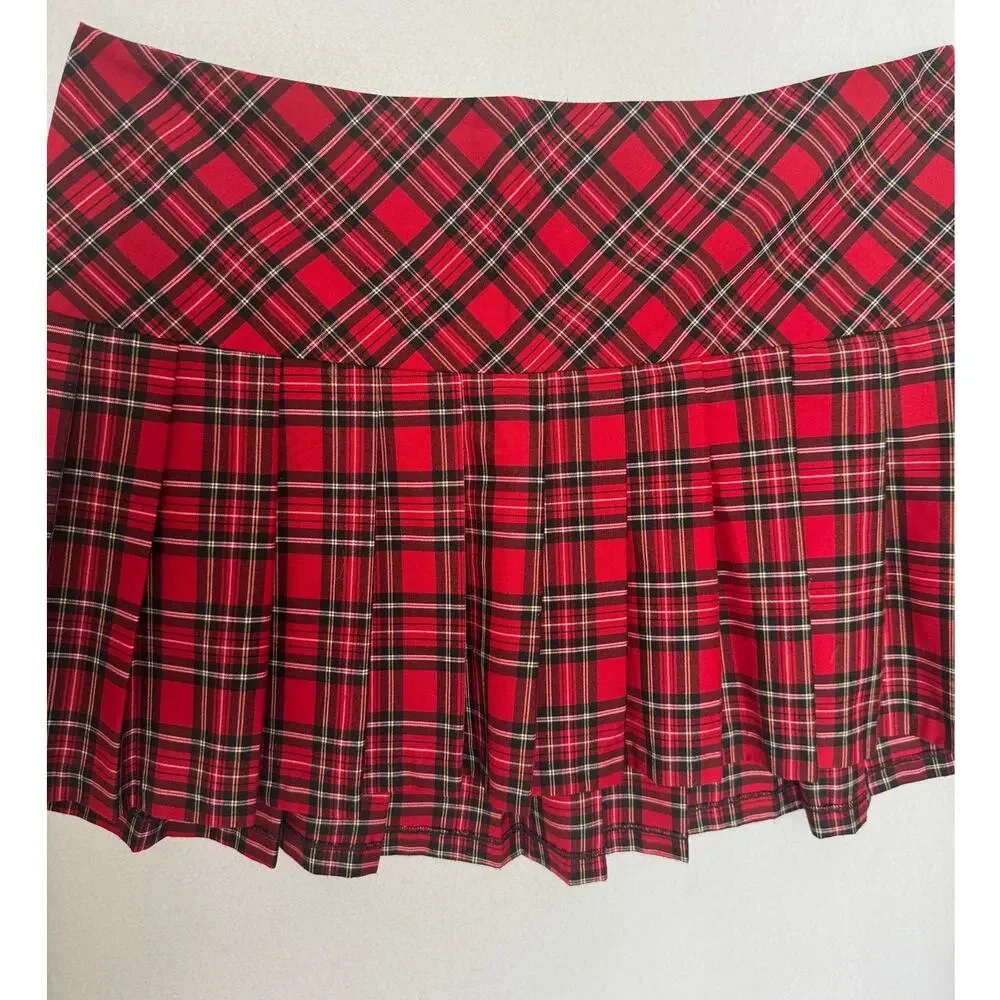 Torrid Red Tartan Plaid Pleated Mini Skirt Punk Y2K Plus Size 20